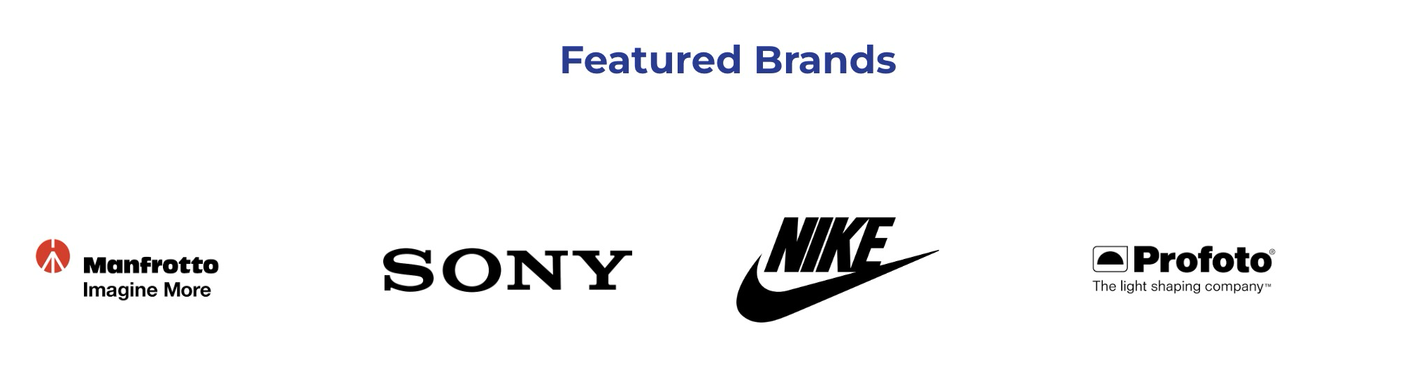 Featured Brands - Manfrotto, Sony, Nike, Profoto